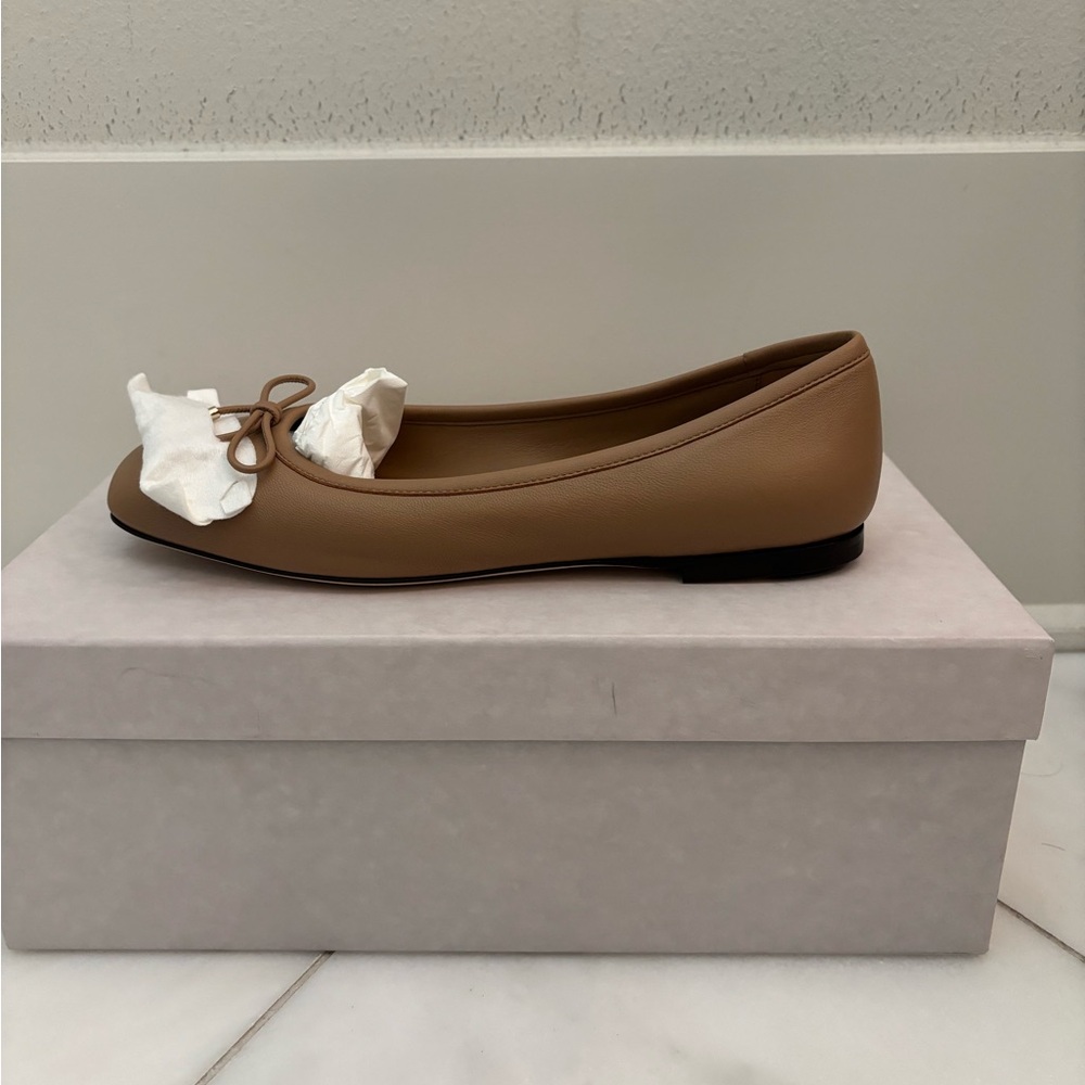 Jimmy Choo Tan Leather Flats